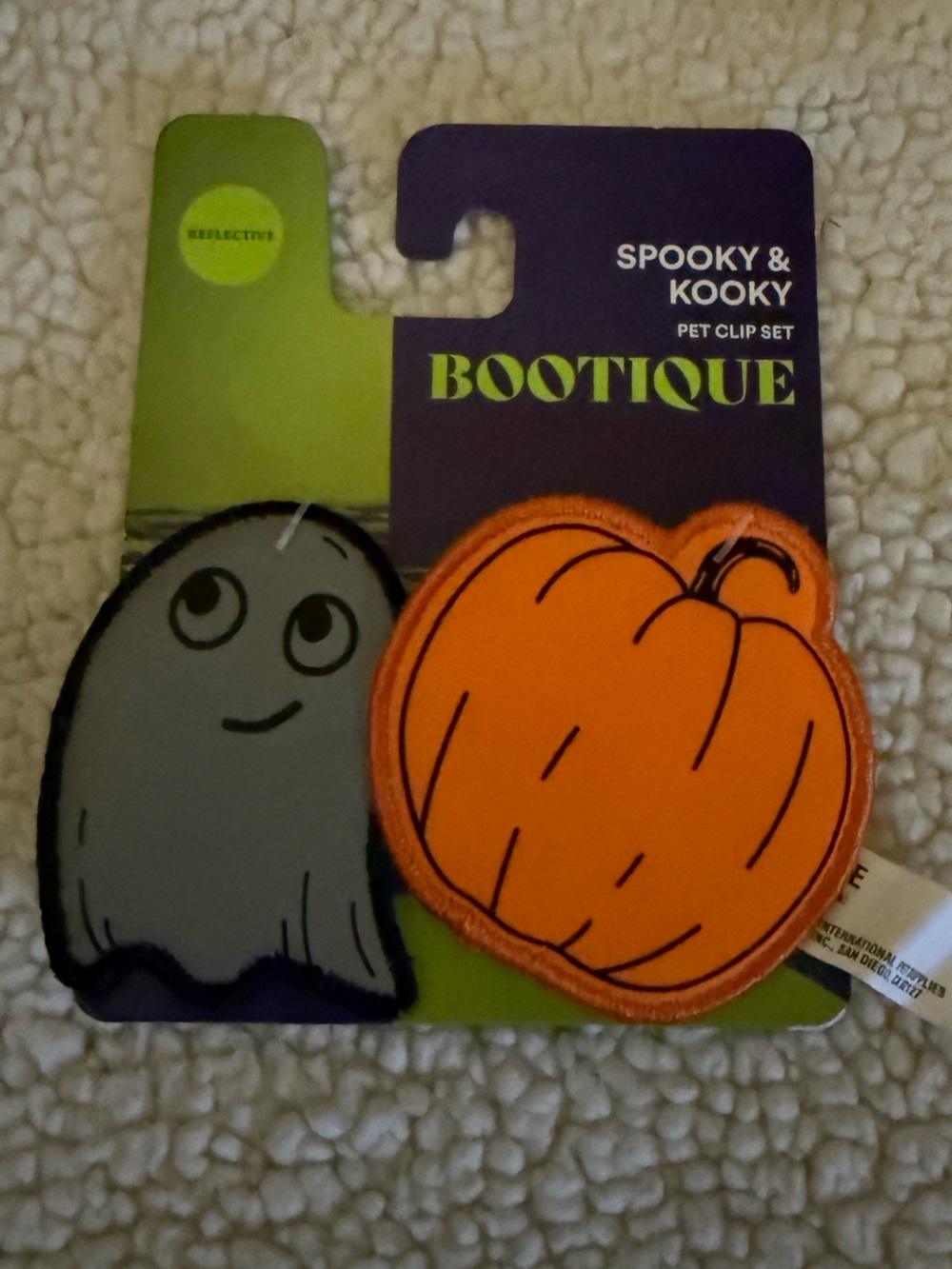 Bootique Orange Pumpkin & Gray Ghost Pet Clip Set